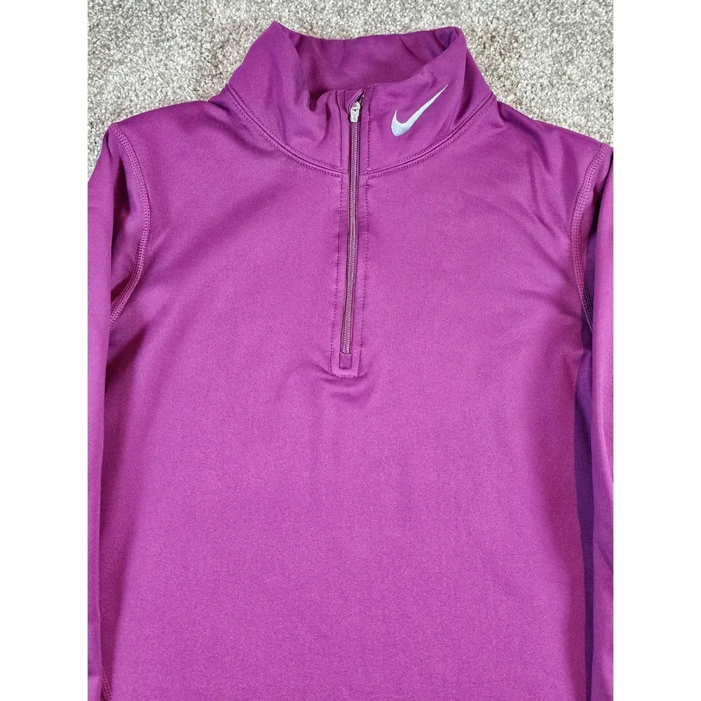 Nike Fit Dry Womens Quarter Zip Pullover Purple Running Top Size M Medium